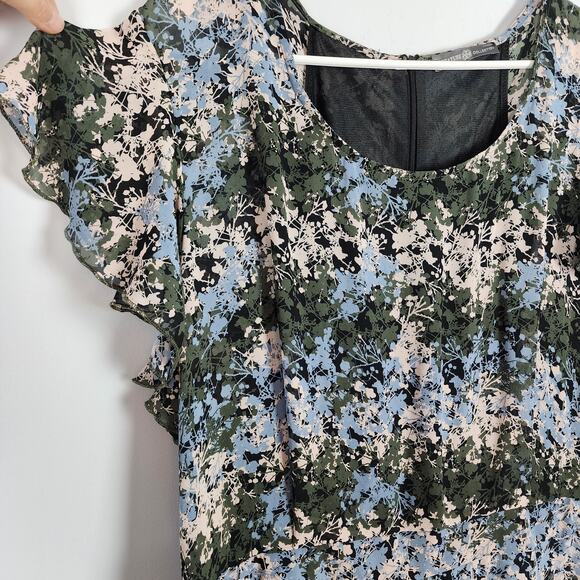 Signature Collection Floral Dress Size 22/24W Flutter Sleeve Art to Wear Office - Picture 3 of 10